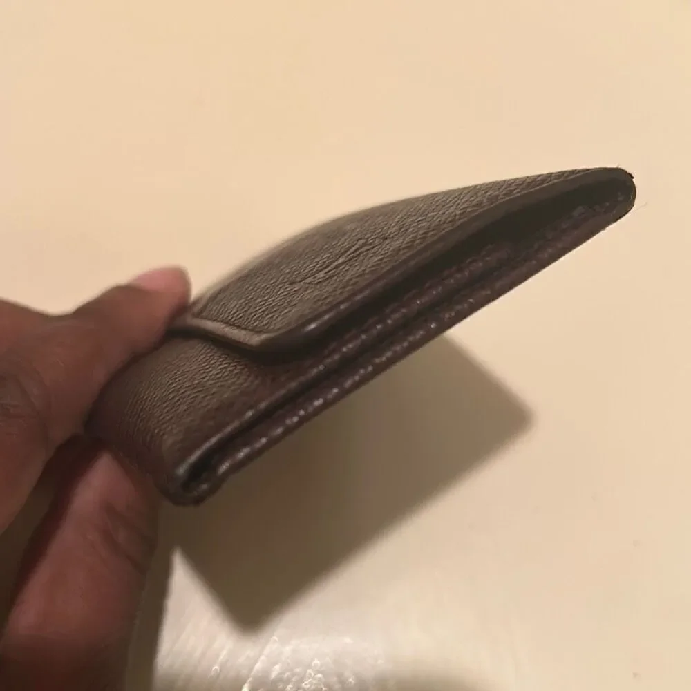 Louis Vuitton Taiga Key Holder Case Dark Brown Textured Leather Quiet Luxury